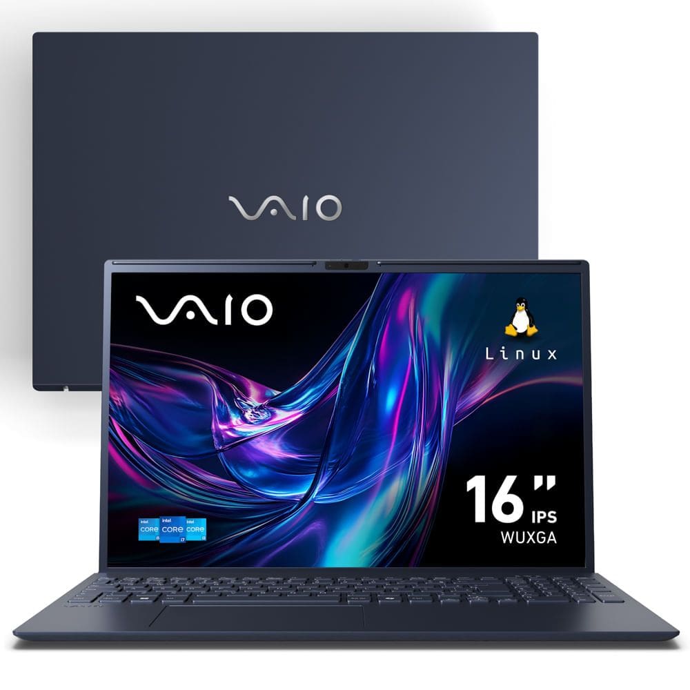 Notebook VAIO FE16 Intel® Core i7-1355U Linux 24GB RAM 512GB SSD 16” IPS WUXGA Antirreflexo - Cinza Grafite
