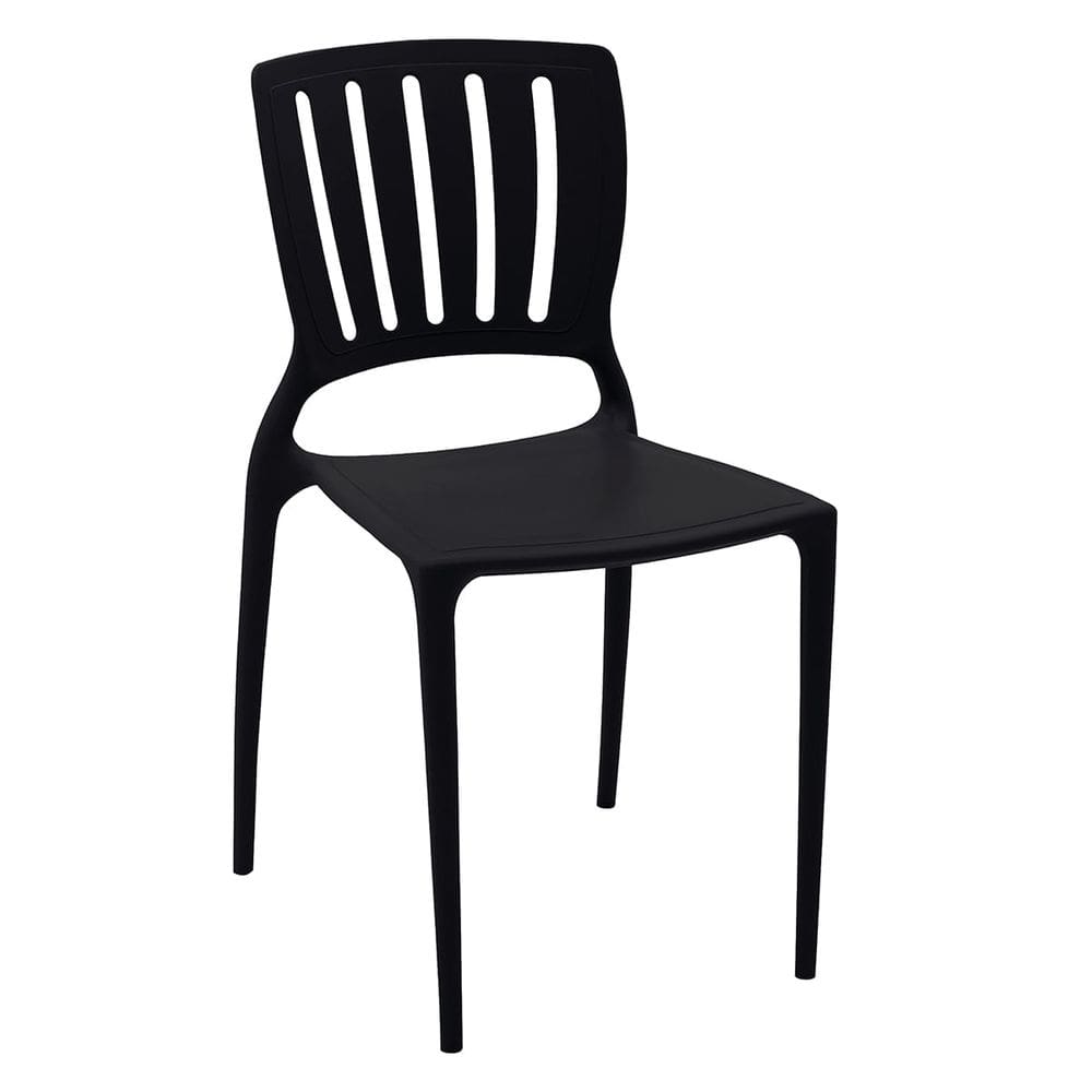 Cadeira Tramontina Manu Empilhável Preto em Polipropileno