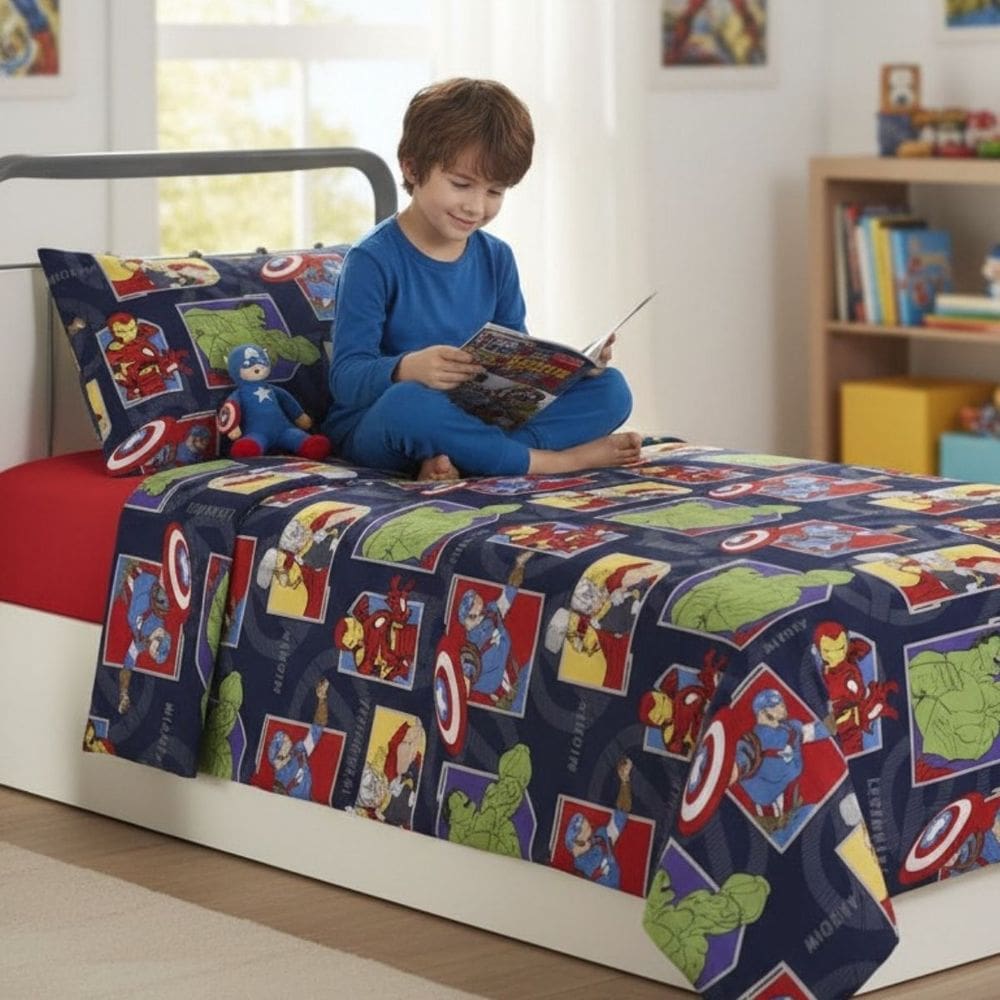Jogo de Cama Infantil Vingadores Avengers Solteiro com 3 Peças Lepper Oficial Marvel