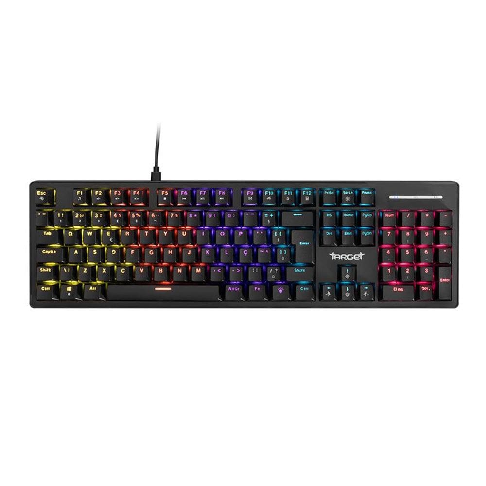 Teclado Mecânico TGT Sherman V3 Rainbow Switch Azul ABNT2 Preto - TGT-SHR-RBW03