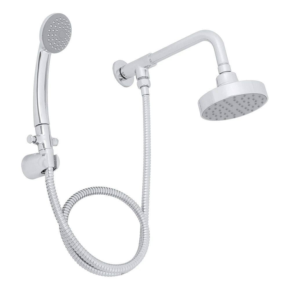 Ducha Redonda Cromada De Parede Com Chuveirinho - Shower Prateado