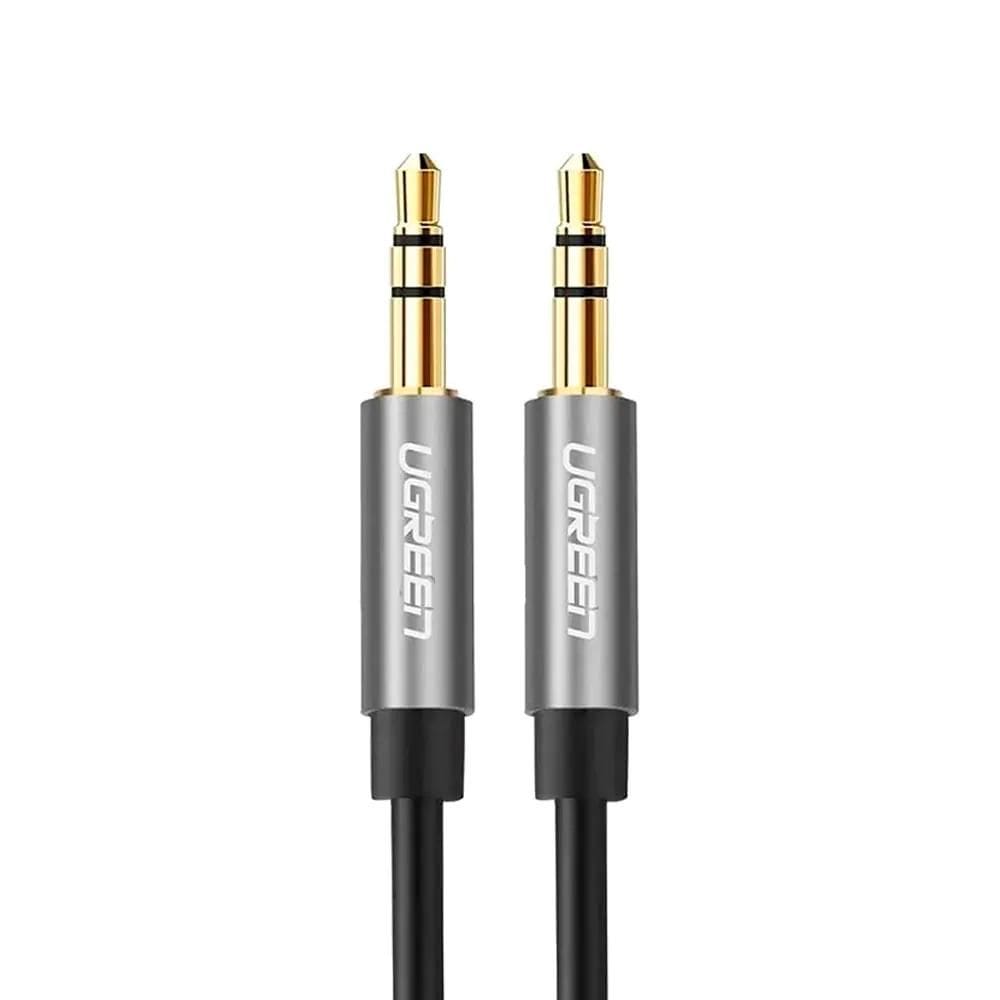 Cabo de Áudio Auxiliar Estéreo Ugreen 3.5mm Macho Conector Banhado a Ouro 5 Metros Preto