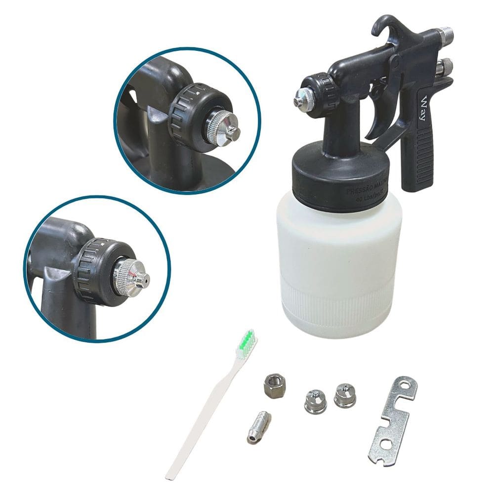 Pulverizador de Pintura Ar Comprimido Baixa Pressão Bico 1.3mm Copo 600ml Importway IWPPAD-1B