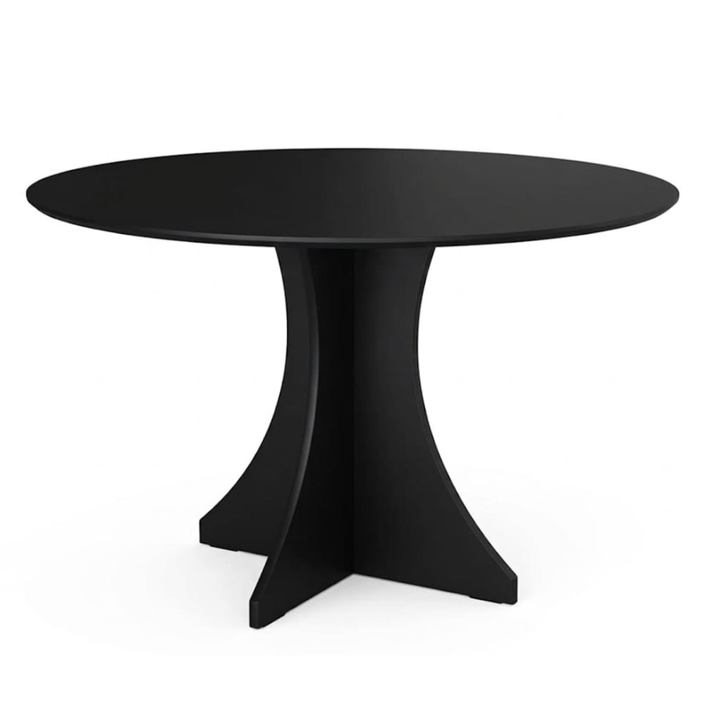 Mesa de Jantar Redonda Preta Elisa 90cm Moderna e Aconchegante