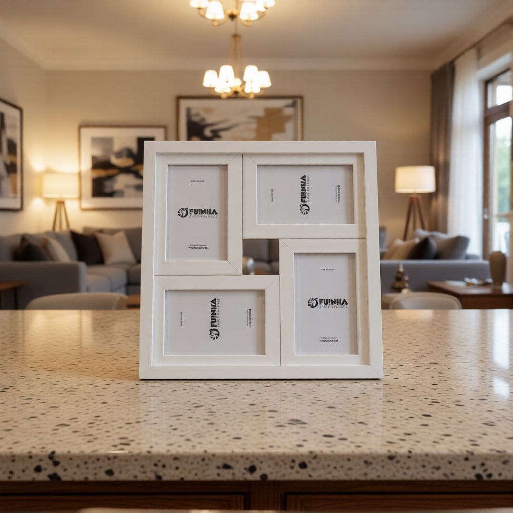 Porta Retrato Premium Mosaico 42x42cm Para 4 Fotos 15x21cm