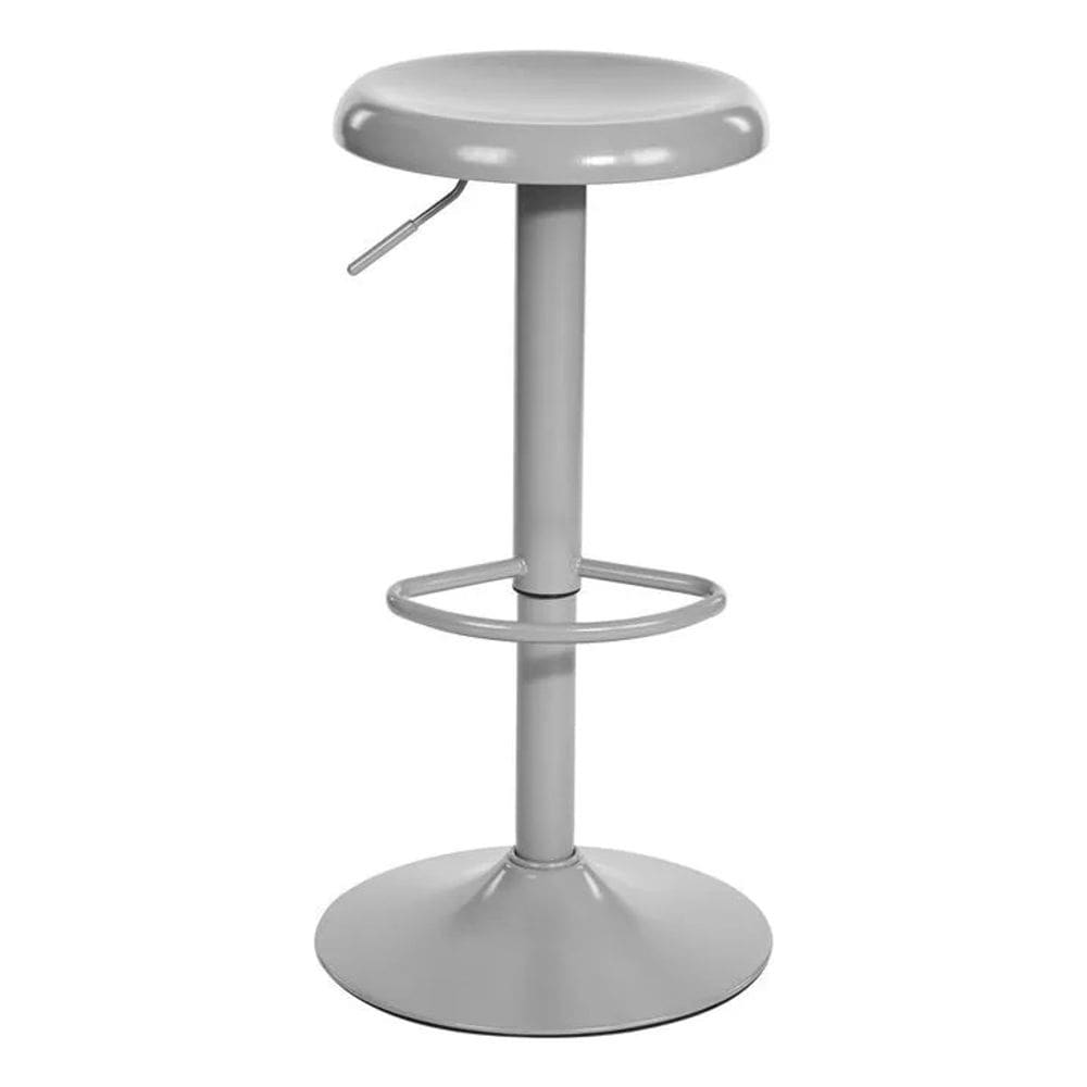 Cadeira Banqueta Bar Redonda Cinza Aco - Lidd Cinza