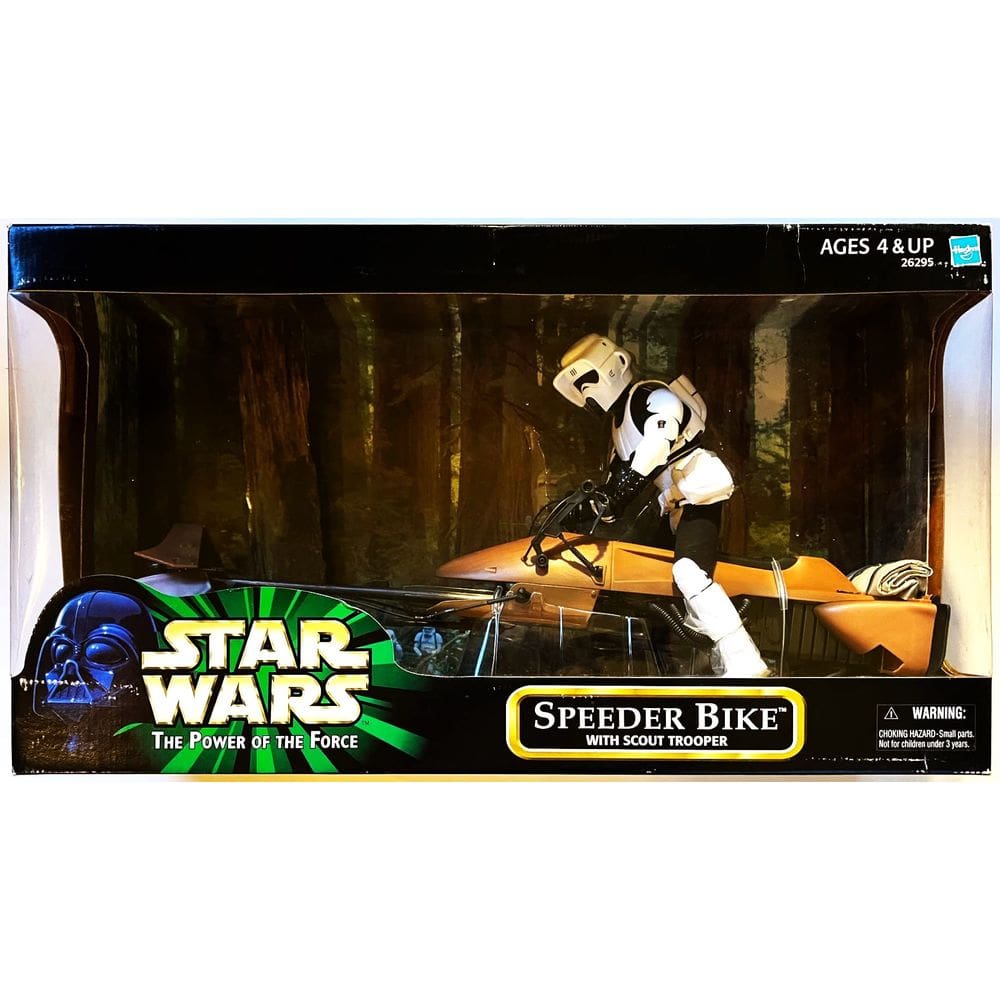Miniatura Colecionável Star Wars Speeder Bike com Scout Trooper de 30 cm