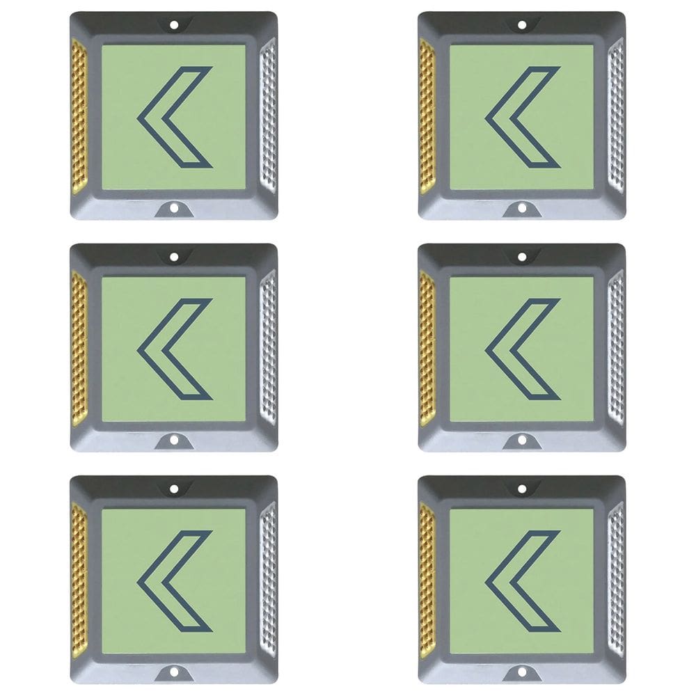 Tacha Refletiva Olho De Gato Fluorescente Sinalizador Viario Kit 6 Uni Pista Rodovia Estrada Avenida Marcador Faixa