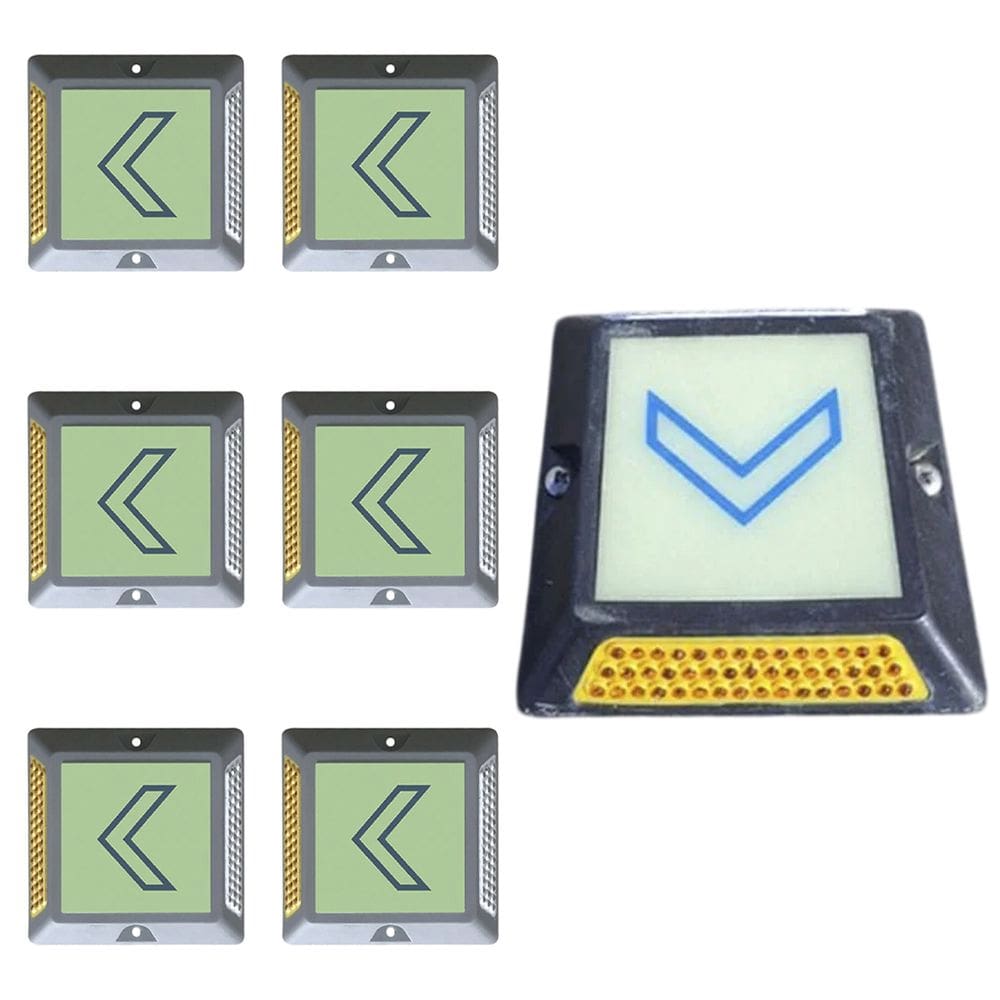 Tacha Refletiva Olho de Gato Fluorescente Kit 6 Uni Sinalizacao Viaria Rodovia Estrada Transito Pavimentacao Seguranca