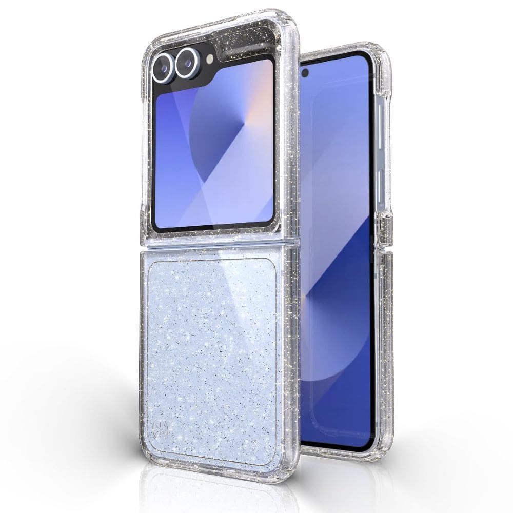 Capa Speck Samsung Galaxy Z Flip 6 Transparente com Glitter Dourado