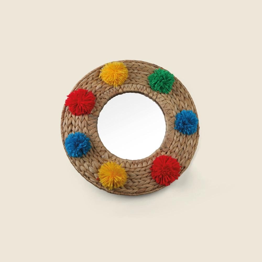 Espelho Pompons Fibra Natural 40cm - A\\CASA