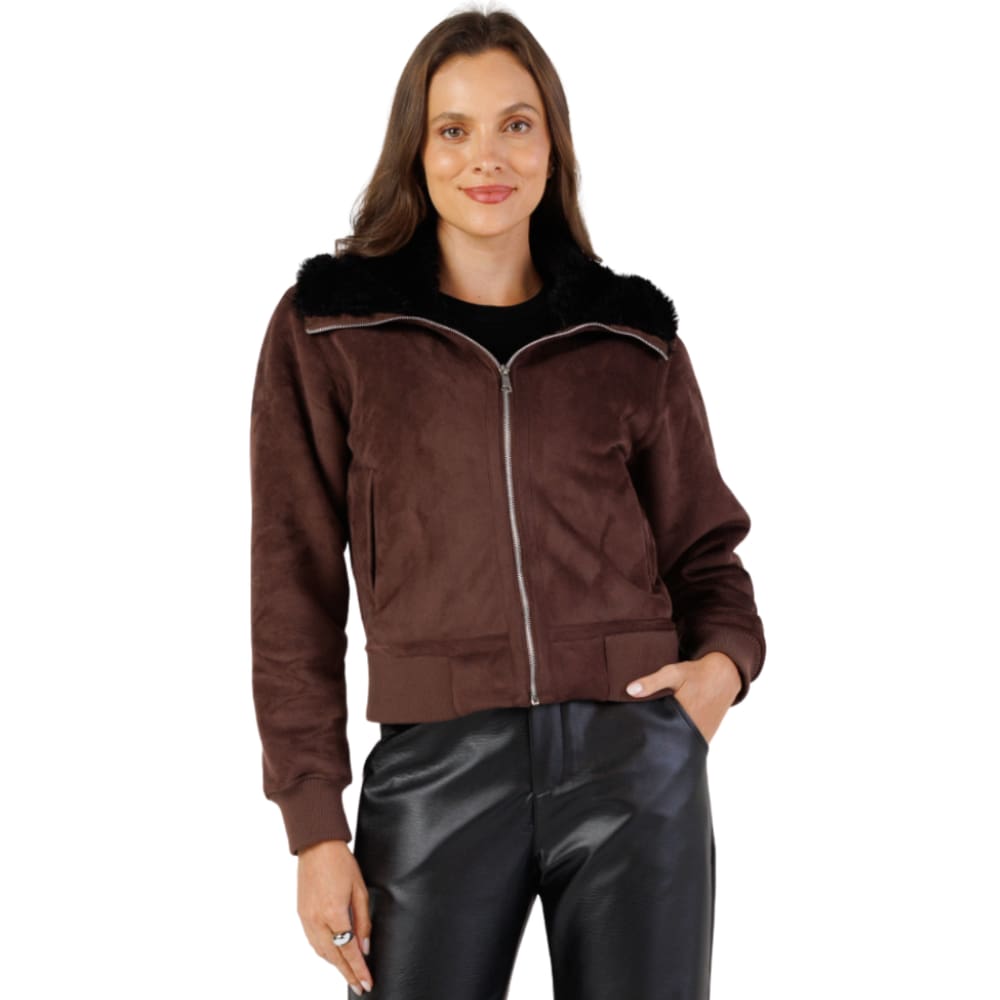 Jaqueta Aviador Inverno Casaco Camurça Forro Peluciado