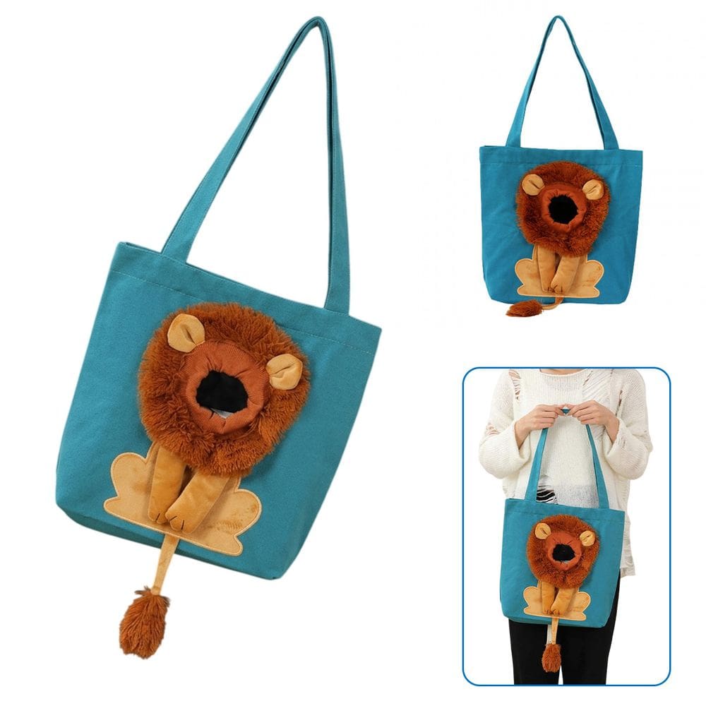 Bolsa Transporte Gato Cachorro Pet Animal Estimacao Estampa Leao Passeio Diversao Ombro Viagem Caminhada Ventilada