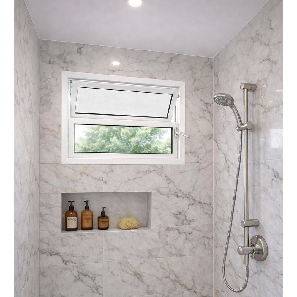 Vitro Basculante Alumínio Branco 40X40 Linha 25