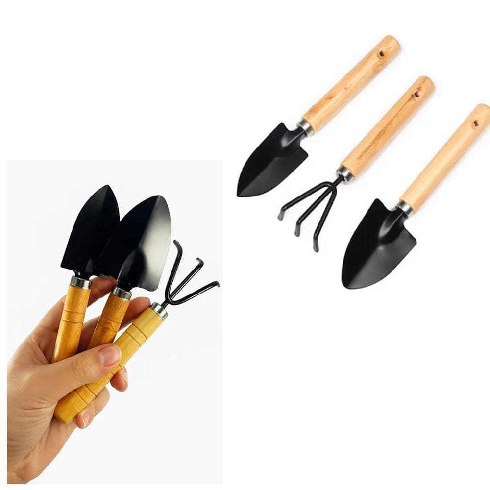 Kit Jogo Jardinagem 3Pç Conjunto Mini Ferramentas Plantas