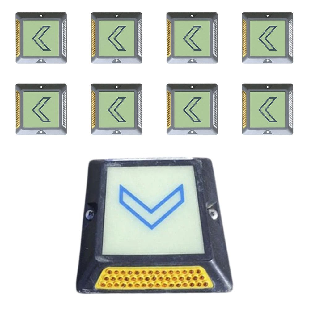 Tacha Refletiva Olho de Gato Fluorescente Kit 8 Uni Sinalizacao Viaria Rodovia Estrada Transito Pavimentacao Seguranca