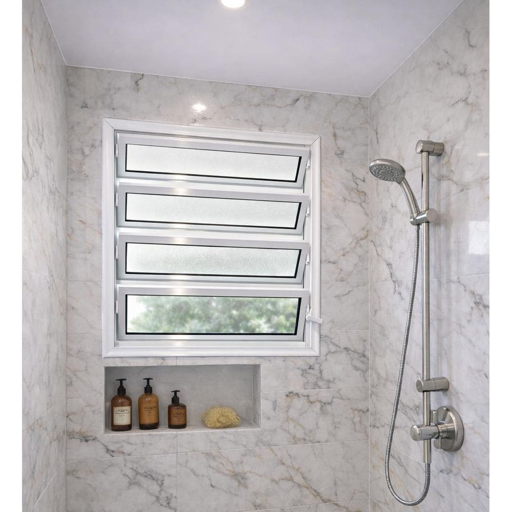 Vitro Basculante Alumínio Branco 80X60 Linha 25