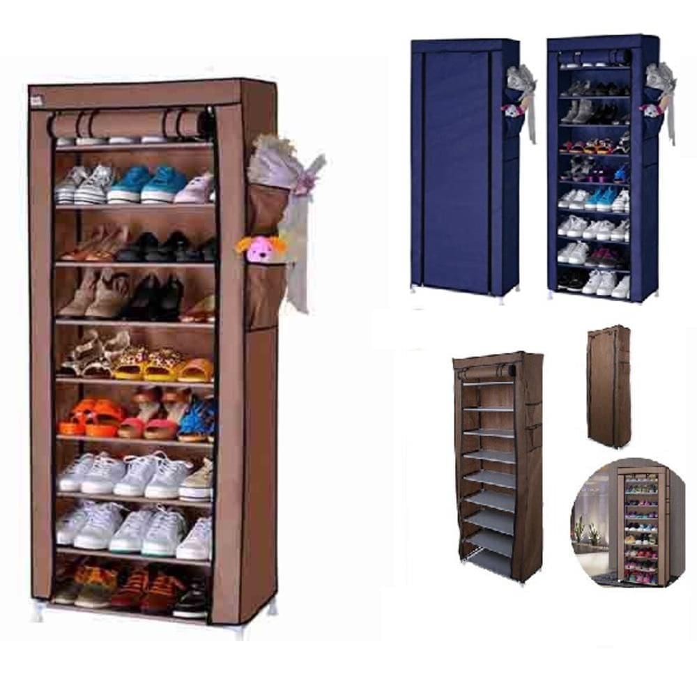 Sapateira Armário 9 Prateleiras com Zíper Organizador Vertical 160cm Guarda Sapatos