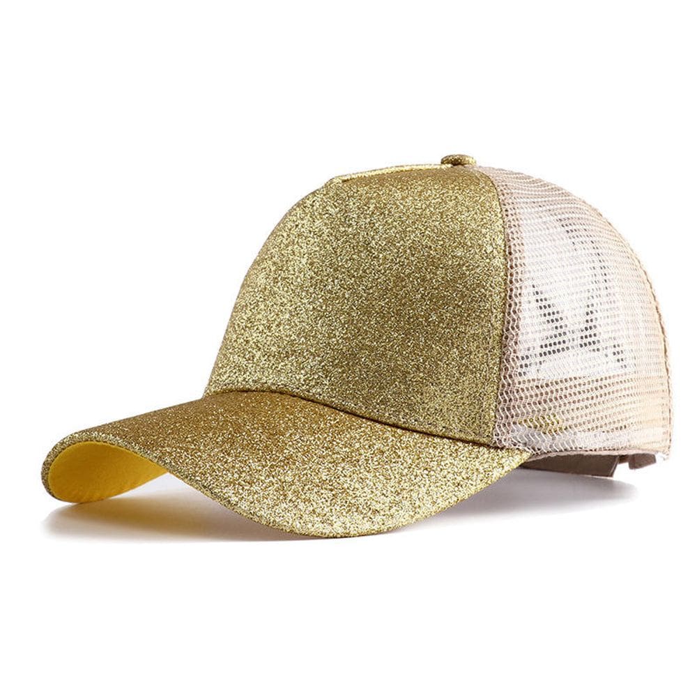 Boné Baseball Glitter Shine – Malha Mesh Respirável Ajustável Aba Curva – Luke Sports