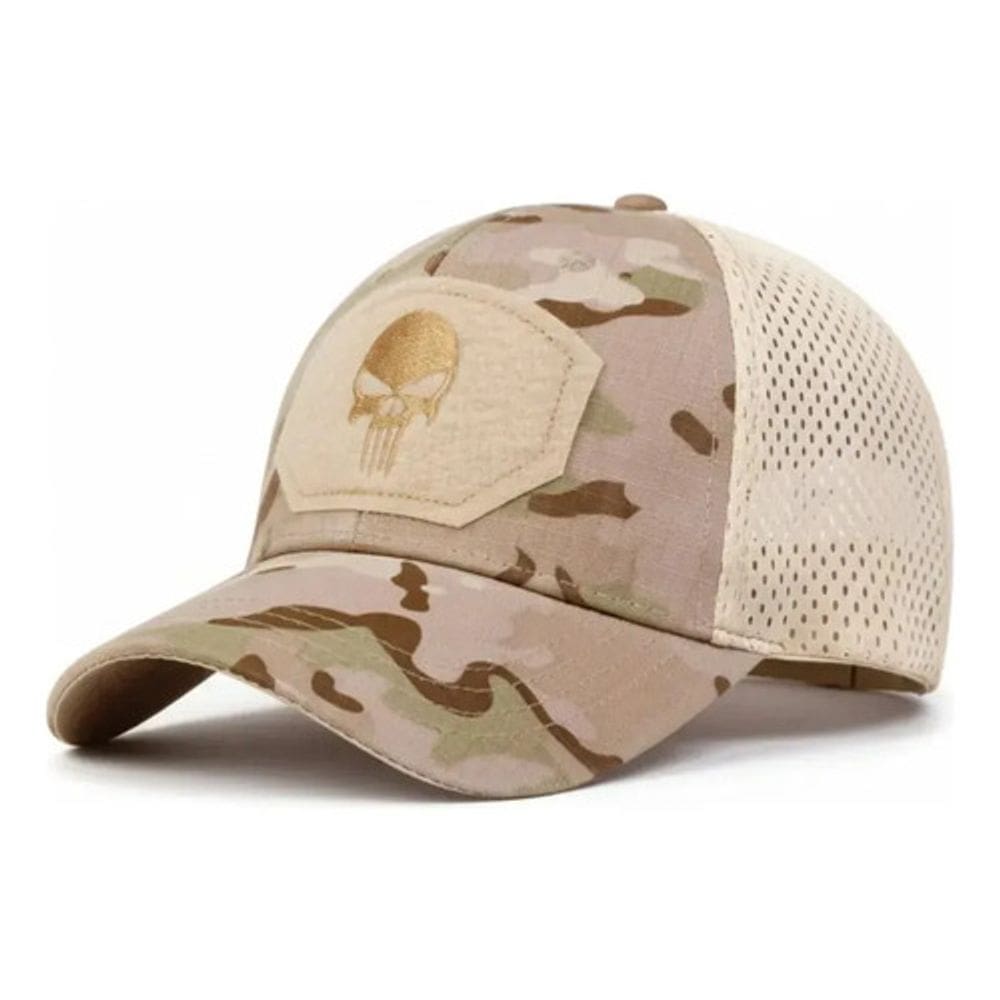 Boné Trucker Caveira – Aba Curva Bordado Ajustável – Luke Sports