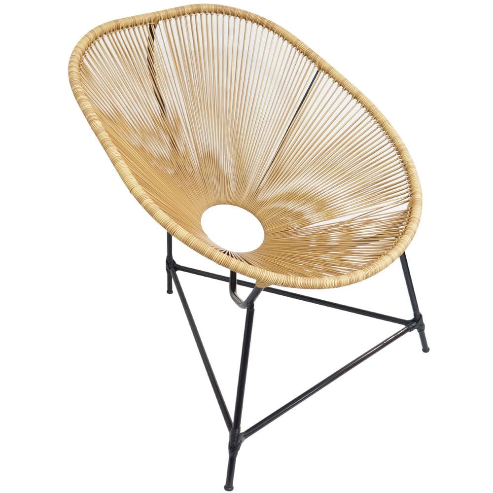 Cadeira Acapulco Poltrona Aço Fibra Sintética Junco Casa Varanda Jardim Palha Agp Ilumini