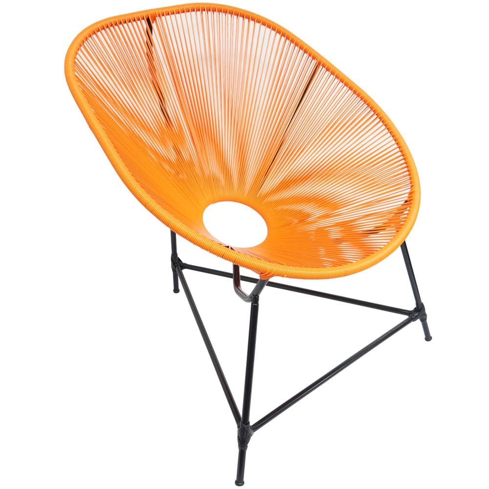 Cadeira Acapulco Poltrona Aço Fibra Sintética Junco Casa Varanda Jardim Redonda Agp Ilumini