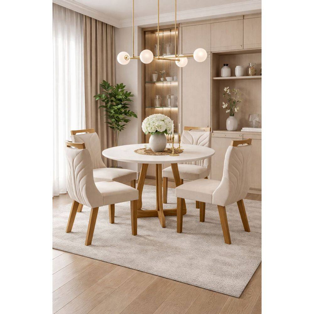 Sala de Jantar Moderna c Vidro 4 Cad 1,10m - Arizona  Domus