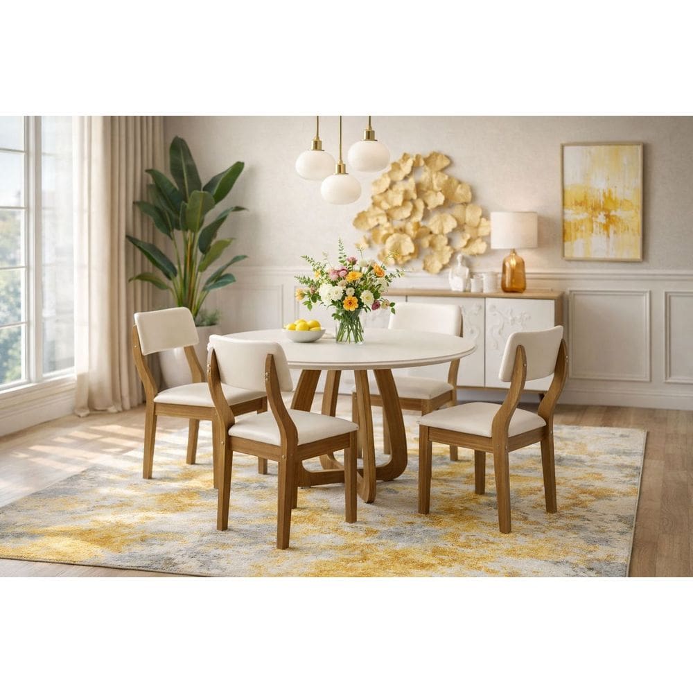 Sala de Jantar moderna redona 4 lugares 1,10m Toscana- Domus