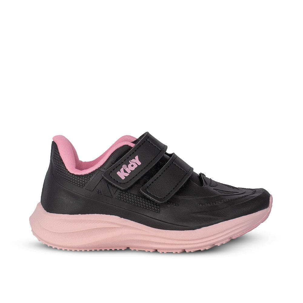 Tenis Kidy Super Conforto Respitec Preto/Rosa Chiclete