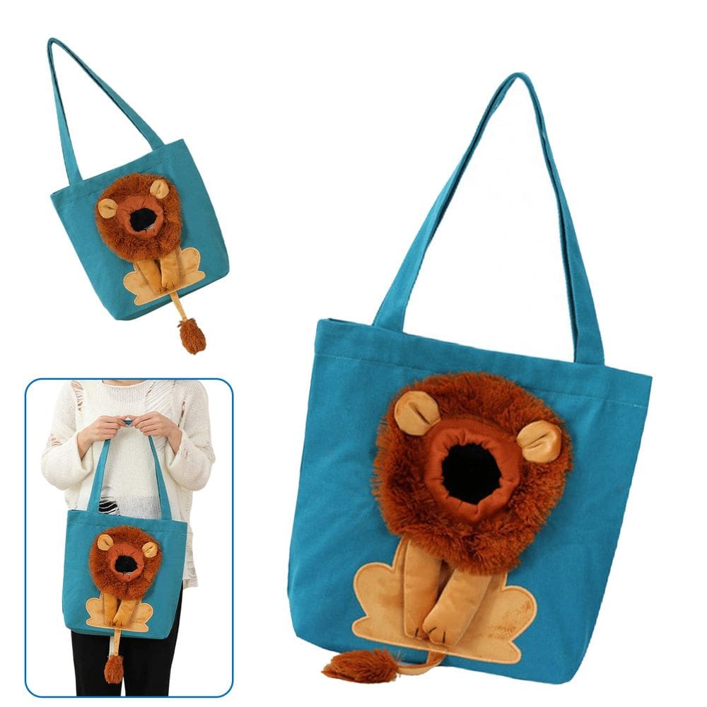 Bolsa Transporte Gato Cachorro Pet Animal Estimacao Ombro Estampa Leao Passeio Diversao Viagem Caminhada Ventilada