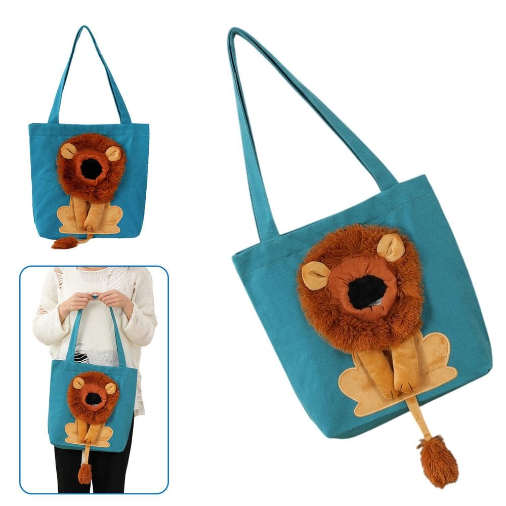 Bolsa Transporte Gato Cachorro Pet Animal Estampa Leao Estimacao Ombro Passeio Diversao Viagem Caminhada Ventilada