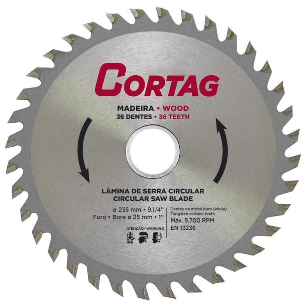 Disco de Serra Circular 9.1/4” (235mm) Cortag, 36 Dentes