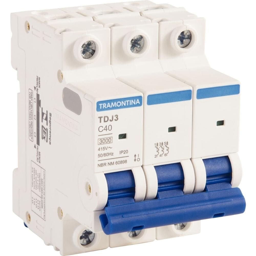 Disjuntor Trifásico Tramontina 58013/109 DIN, Curva C, 40 Amperes