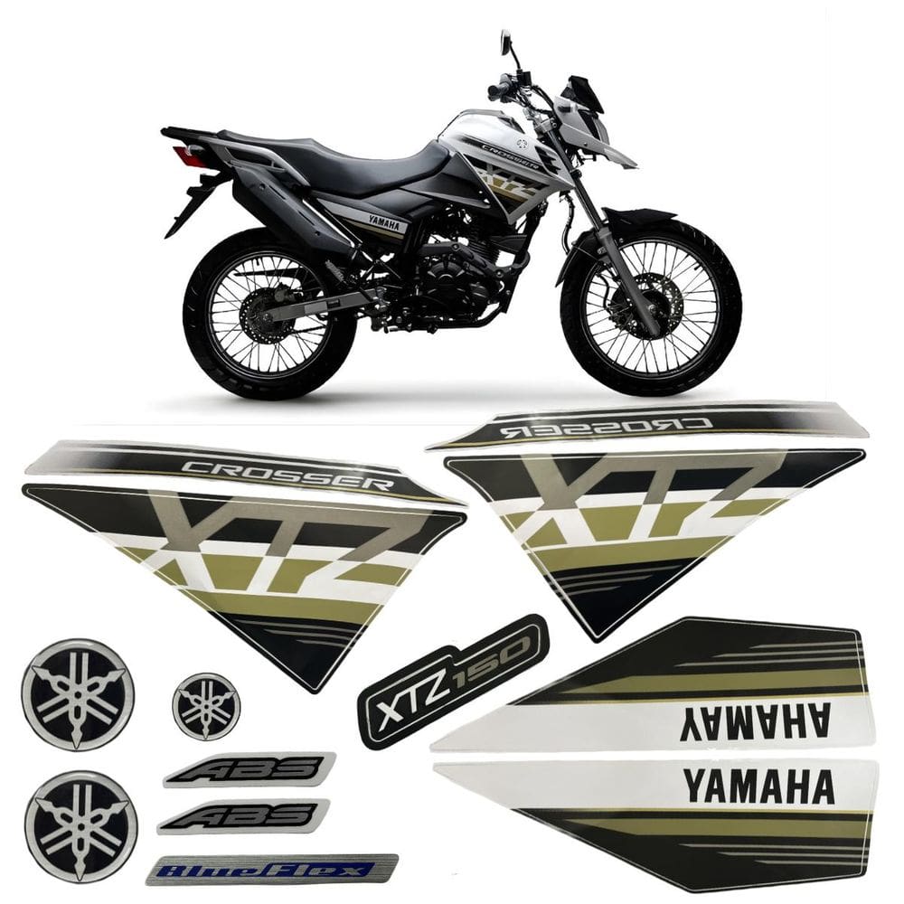 Kit Jogo Faixa Adesivo Xtz 150 Crosser 2021 2022 Branca