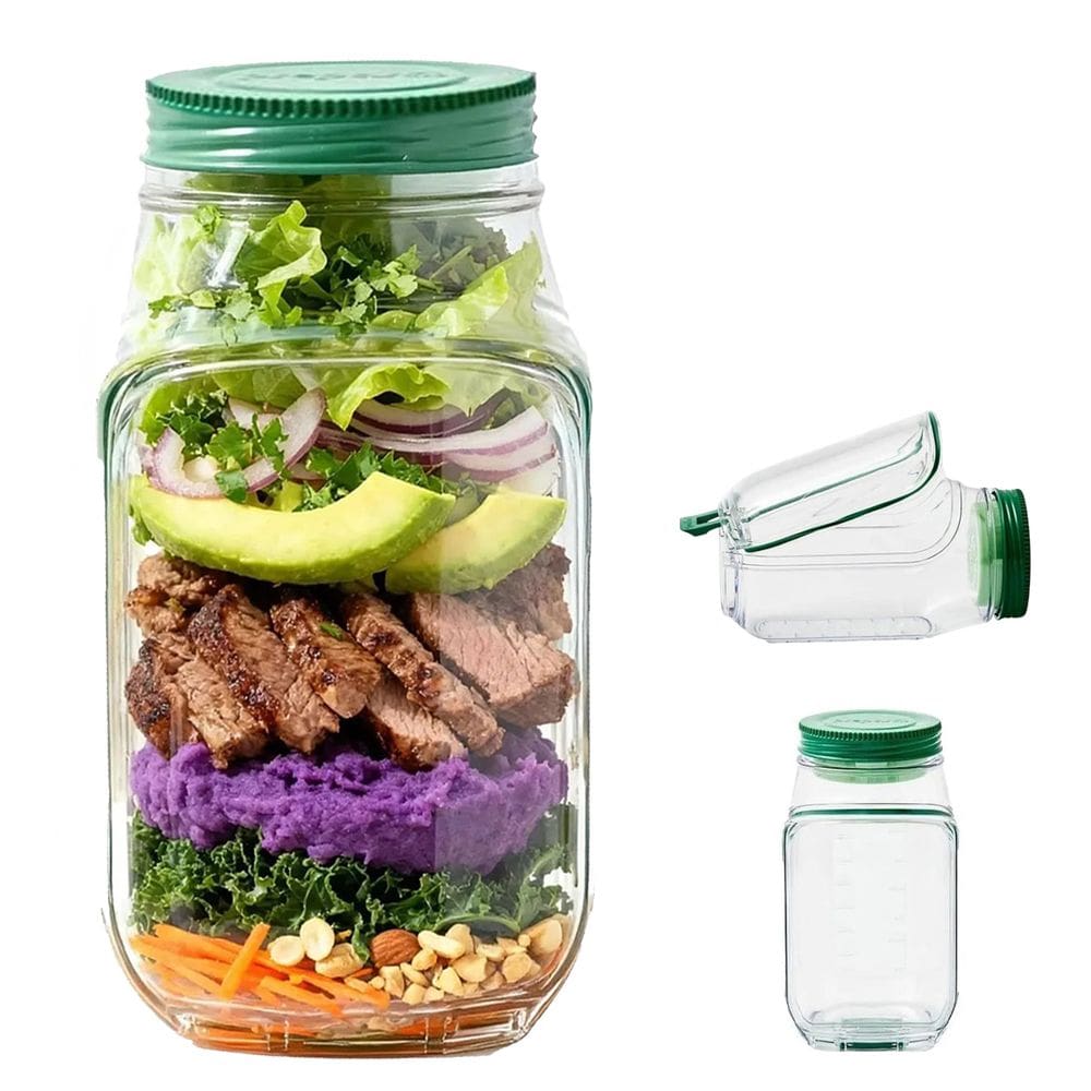 Pote De Salada Tampa Lateral Marmita Pratico Dieta Versatil Passeios Piquiniques Escritorio Academia Escola