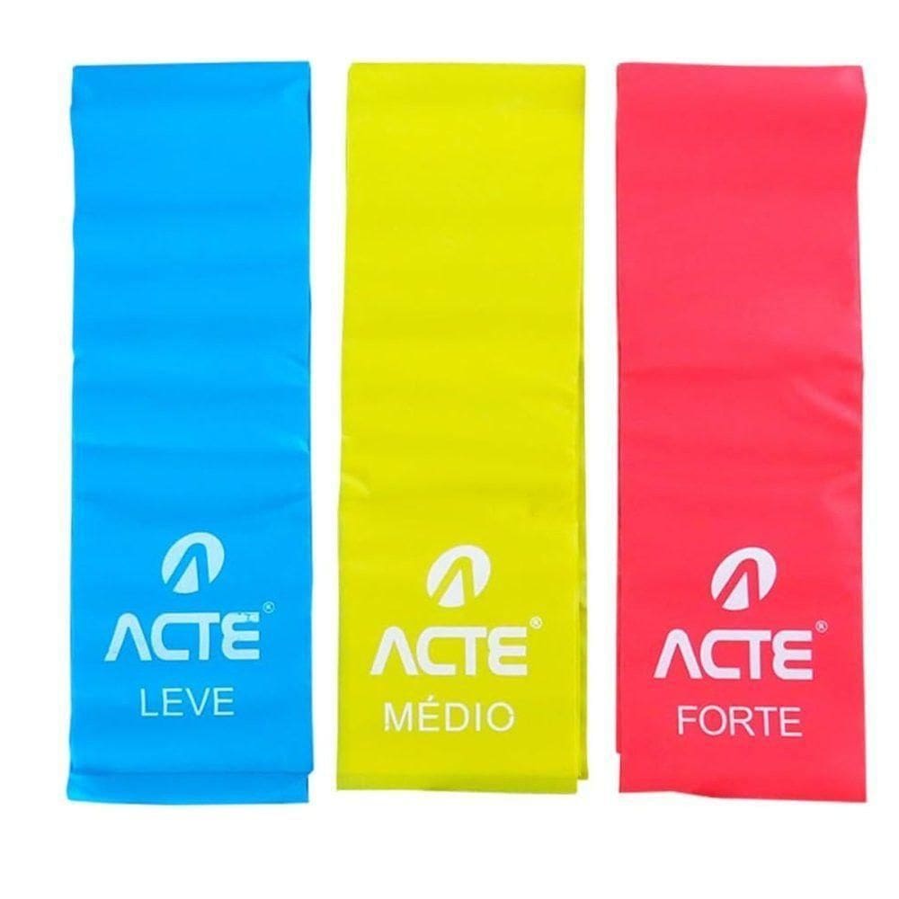 Kit 3 Mini Faixas Elásticas + 3 Faixas Com 3 Intensidades