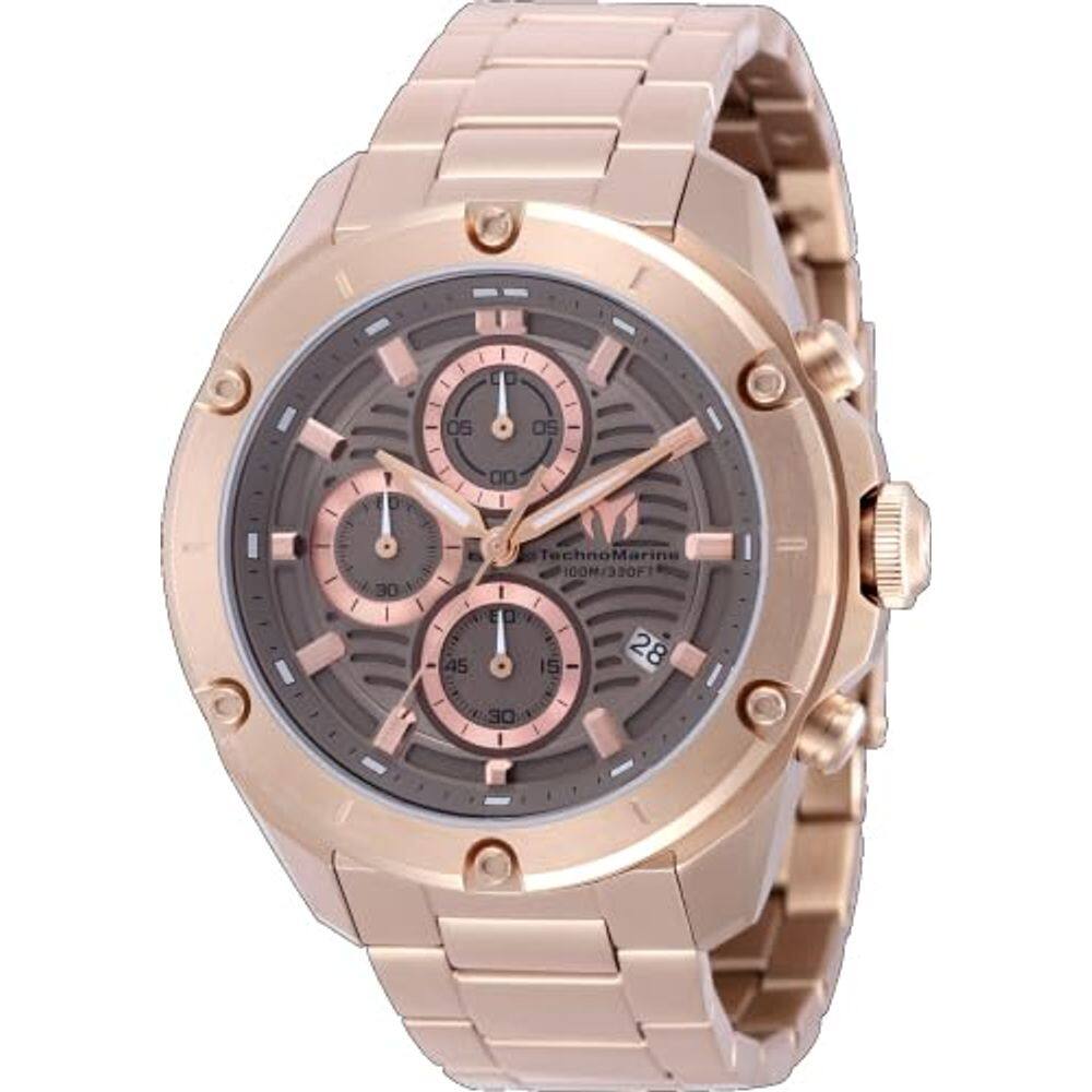 Relógio TechnoMarine OCEANICO masculino 44 mm em aço inoxidável dourado rosa