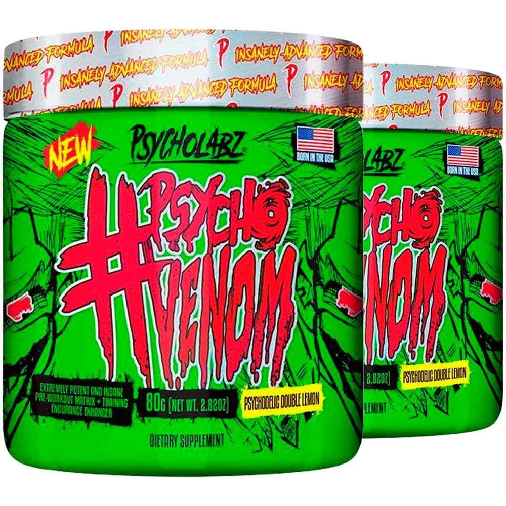 Kit 2x Psycho Venom 80g Pré Treino Psycholabz Sabor Limão