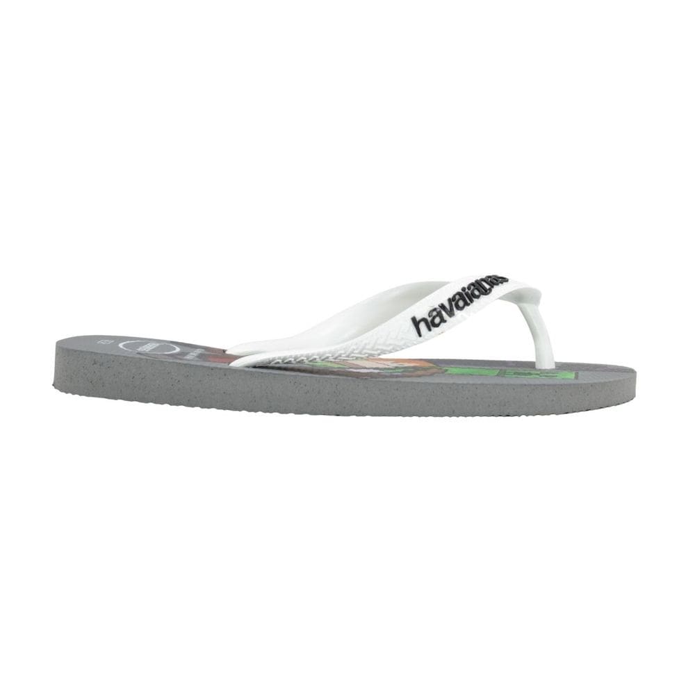 Chinelo Havaianas Top Minecraft Adulto Cinza/Branco