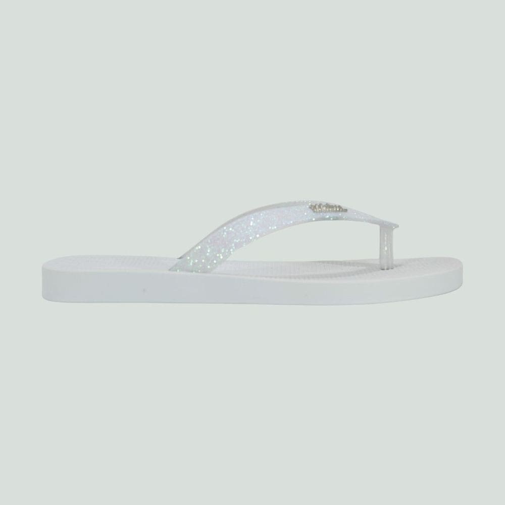 Chinelo Melissa Sun Long Beach Ii Branco/Vidro/Glitter