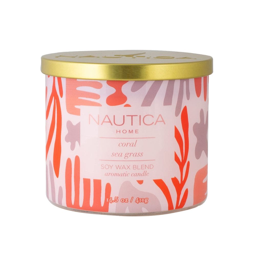 Vela perfumada Nautica Coral Sea Grass Soy 60h de tempo de queima