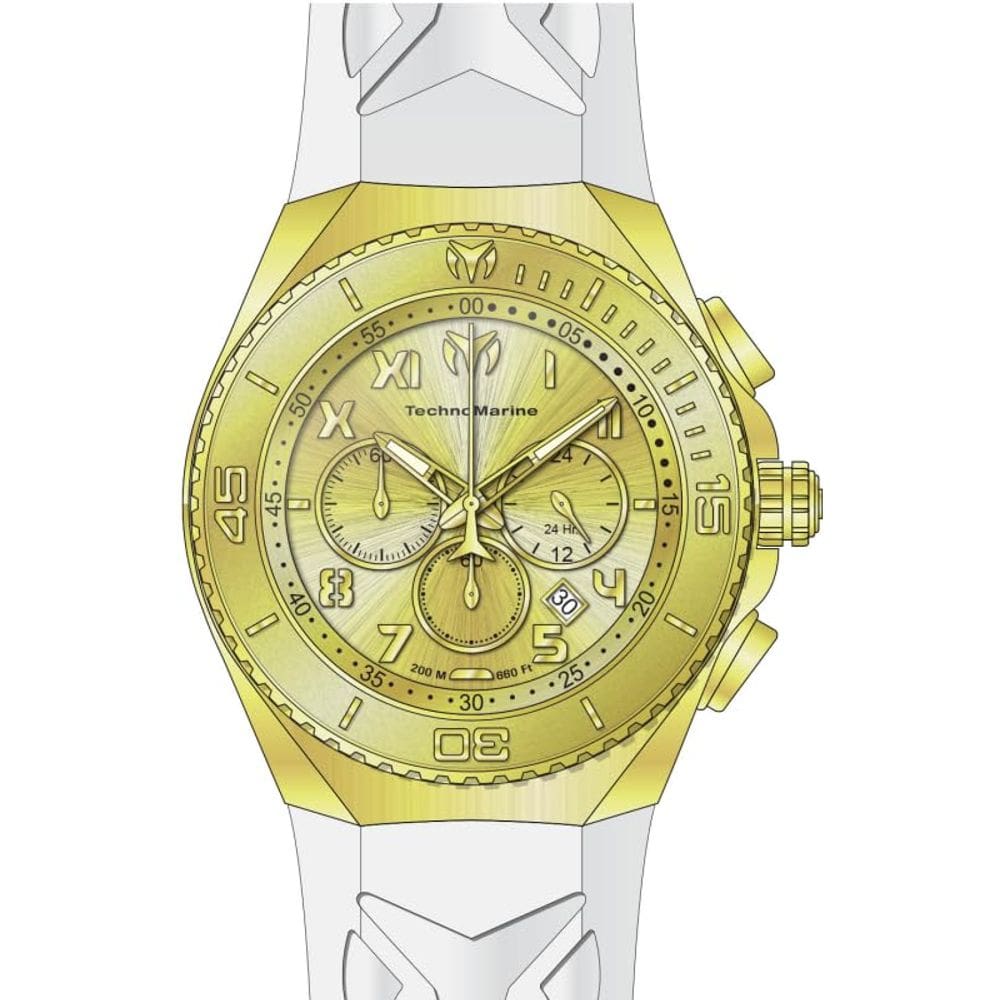 Relógio TechnoMarine Manta Masculino em Aço Inoxidável Dourado 48 mm