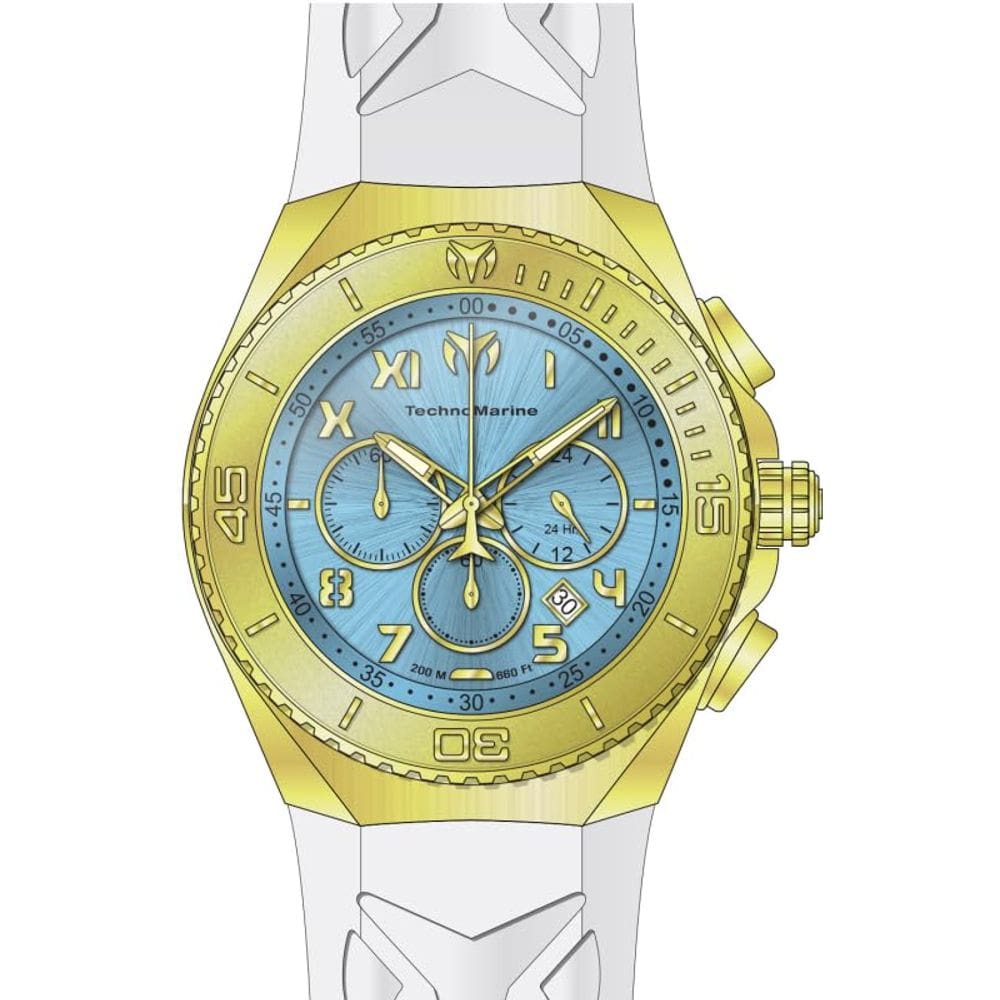 Relógio TechnoMarine Manta Masculino em Aço Inoxidável Dourado 48 mm