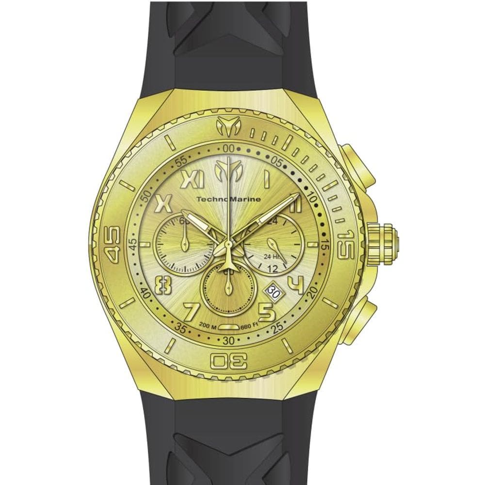 Relógio TechnoMarine Manta Masculino em Aço Inoxidável Dourado 48 mm