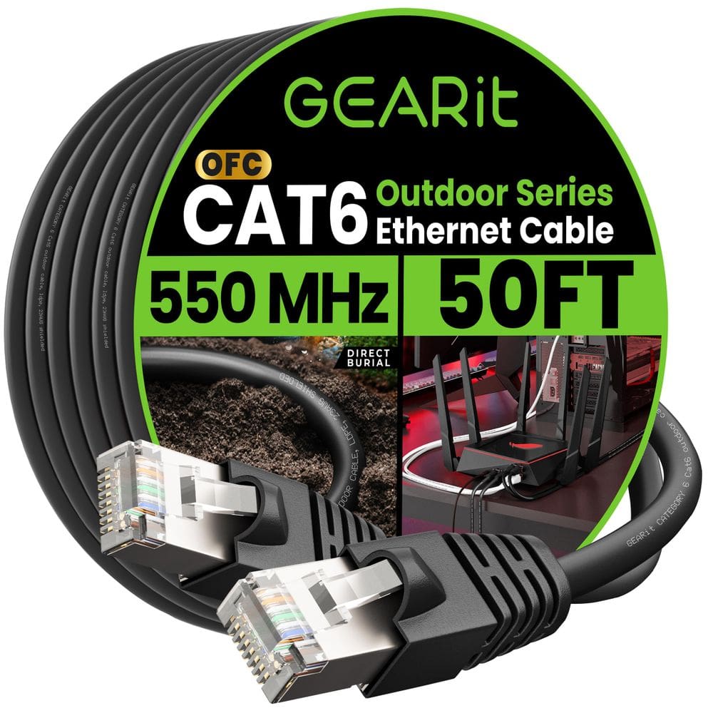 Cabo Ethernet GearIt Cat6 Outdoor 15m 23AWG de cobre puro FTP