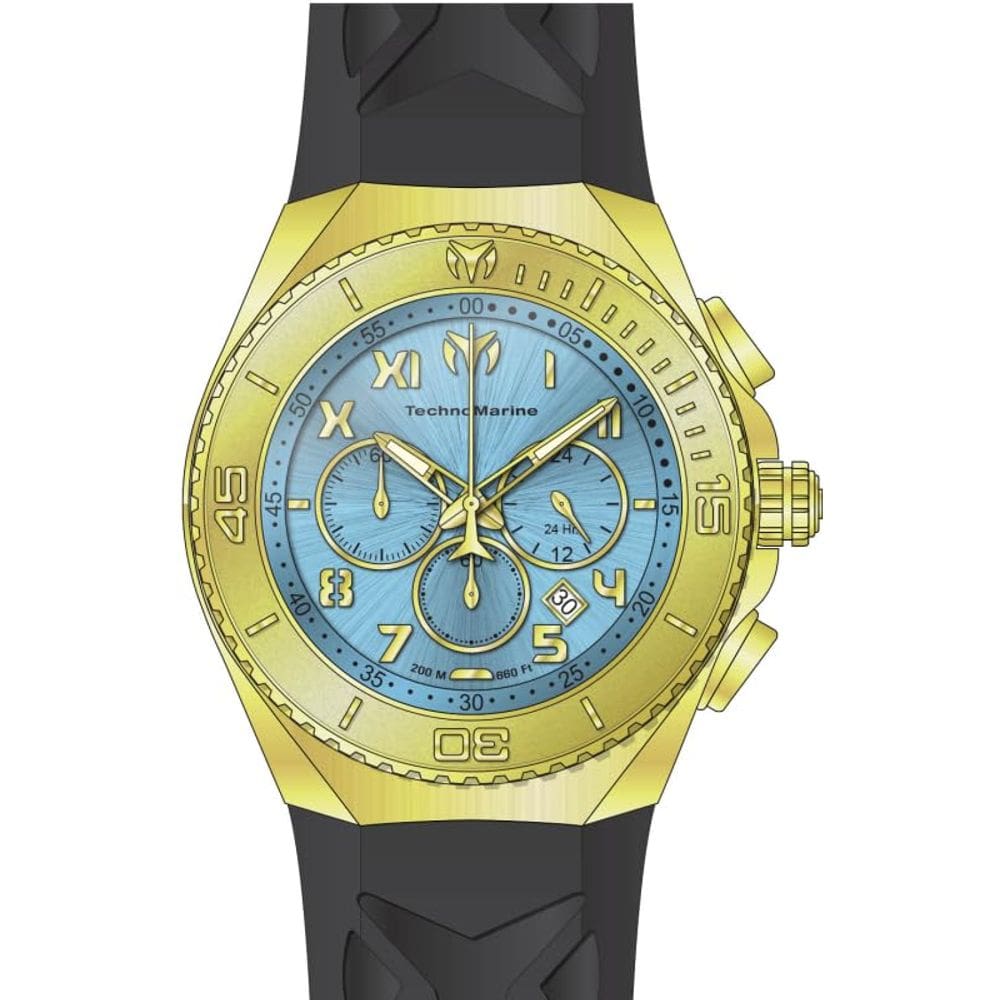 Relógio TechnoMarine Manta Masculino em Aço Inoxidável Dourado 48 mm