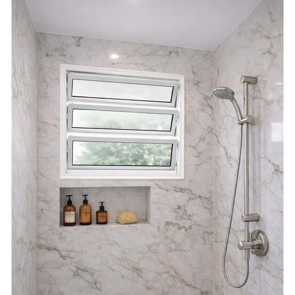 Vitro Basculante Alumínio Branco 60X100 Linha 25