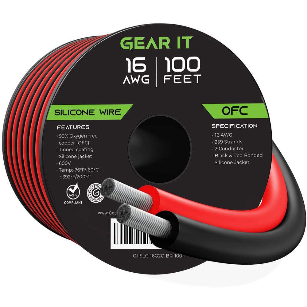 Fio de Silicone GEARit 16 AWG 30m 600V Flexível