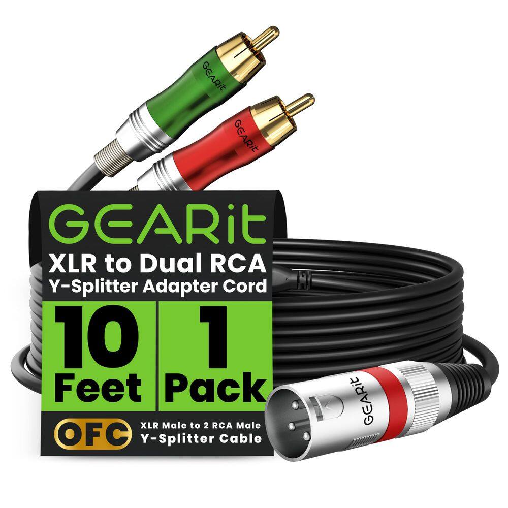 Cabo de Áudio GEARit XLR para RCA Duplo 3 m Divisor em Y