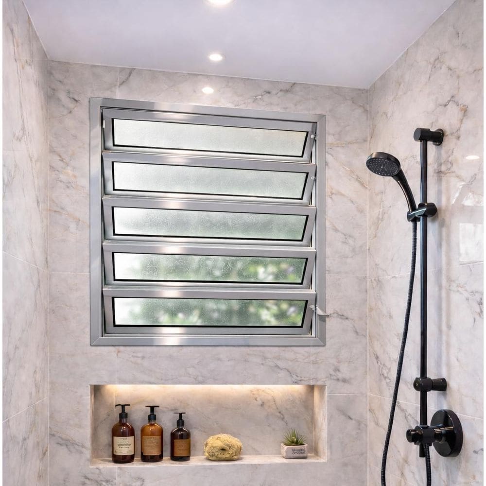 Vitro Basculante Alumínio Brilhante 100X100 Linha 25